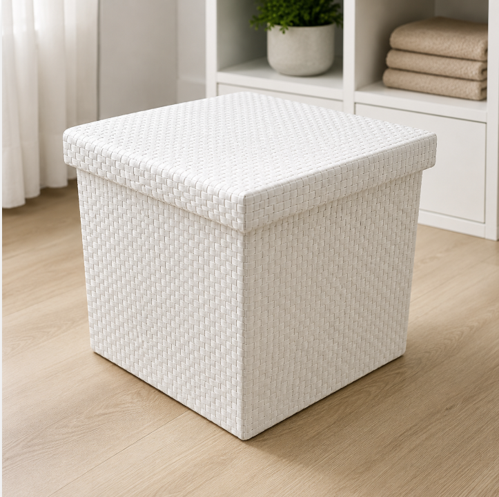 Boîte de Rangement avec Couvercle – 35 × 35 cm – Blanc