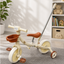 Tricycle Évolutif Enfant avec Canne Parentale et Panier – Beige