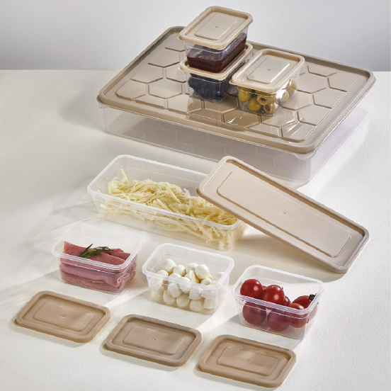 BURSEV PLASTİK – Set De 8 Boîtes De Rangement Multi-Usage, 24,5 × 34,5 × 6,5 Cm