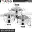 LEXICAL PRIMAL SERIES – Batterie De Cuisine En Acier Inoxydable Avec Couvercles, 6 Pièces, 26 / 28 / 32 Cm