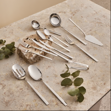 KARACA NIL ELEGANCE – Ménagère Argentée Pour 12 Personnes, 91 Pièces