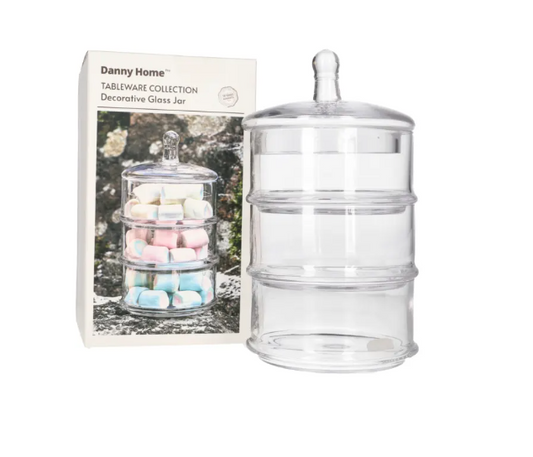 Bonbonnière Empilable en Verre 3 Niveaux – Danny Home™