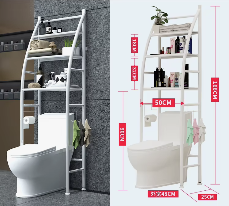 Étagère de rangement au-dessus des toilettes – 3 niveaux