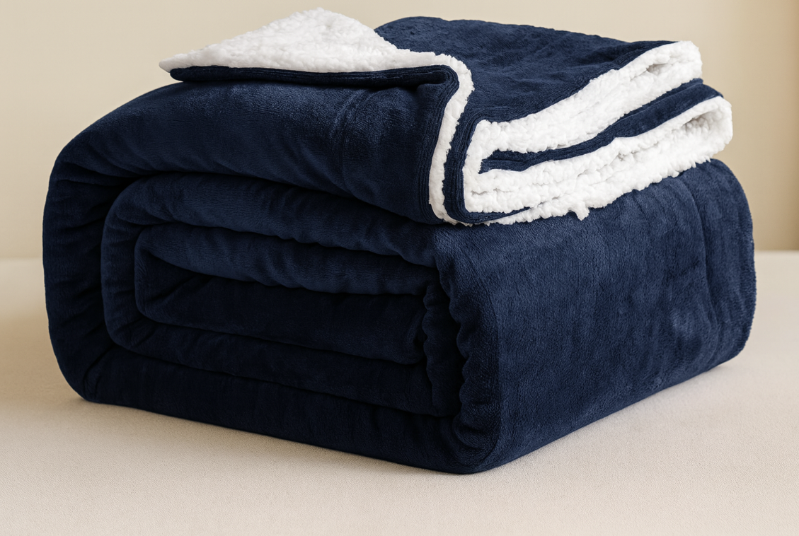 Plaid Polaire Ultra Doux – Bleu Marine