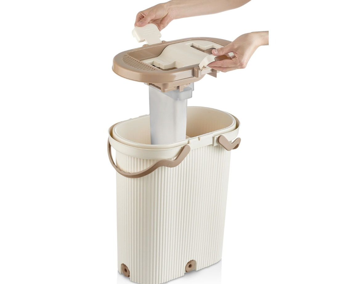 Set de nettoyage avec balai serpillière plat et seau essoreur-Vip Ahmet