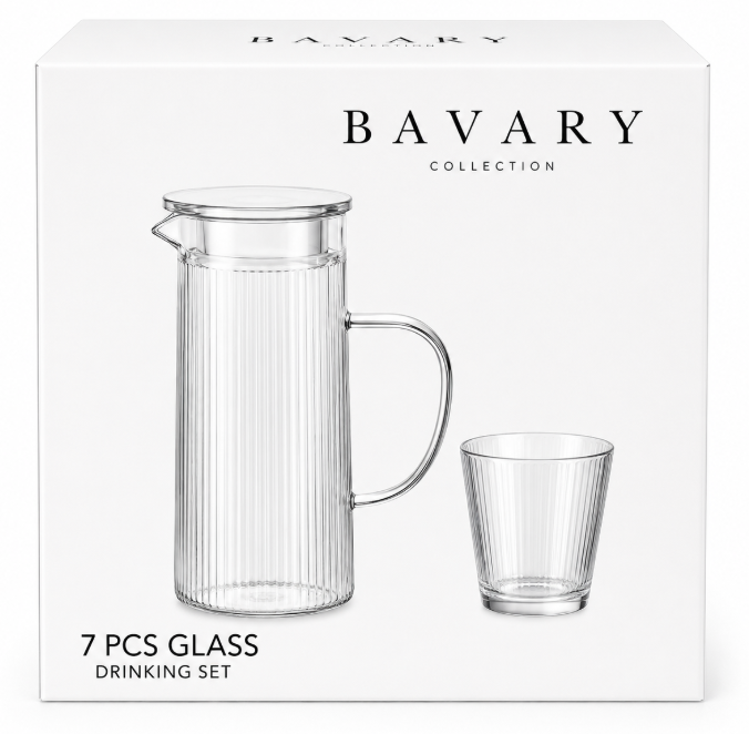 Service de boisson en verre BAVARY Lines – 7 pièces