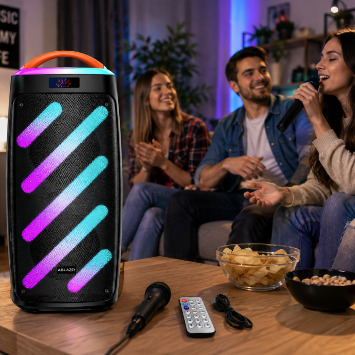 Enceinte Bluetooth Portable avec Éclairage LED – Haut-parleur Rechargeable