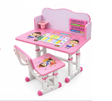 Moody's Bureau et Chaise pour Enfant – Ensemble Scolaire avec Rangement (Rose ou Bleu)