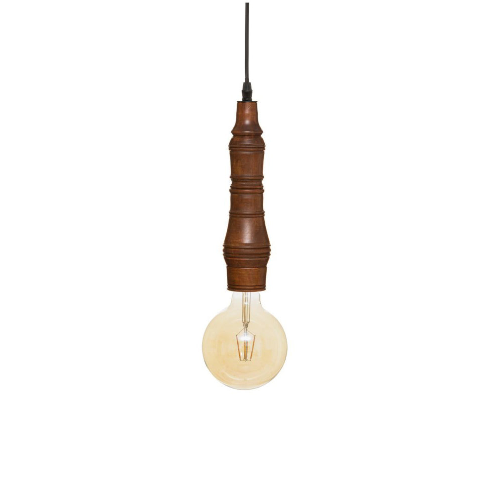 Luminaire Suspension en Bois Marron D 7 cm