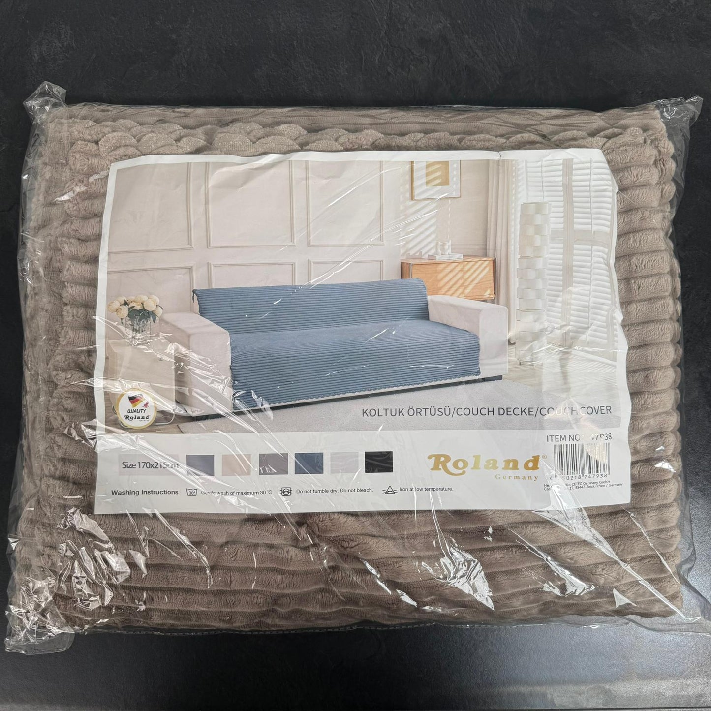 Housse de canapé rayée Roland – 170×215 cm