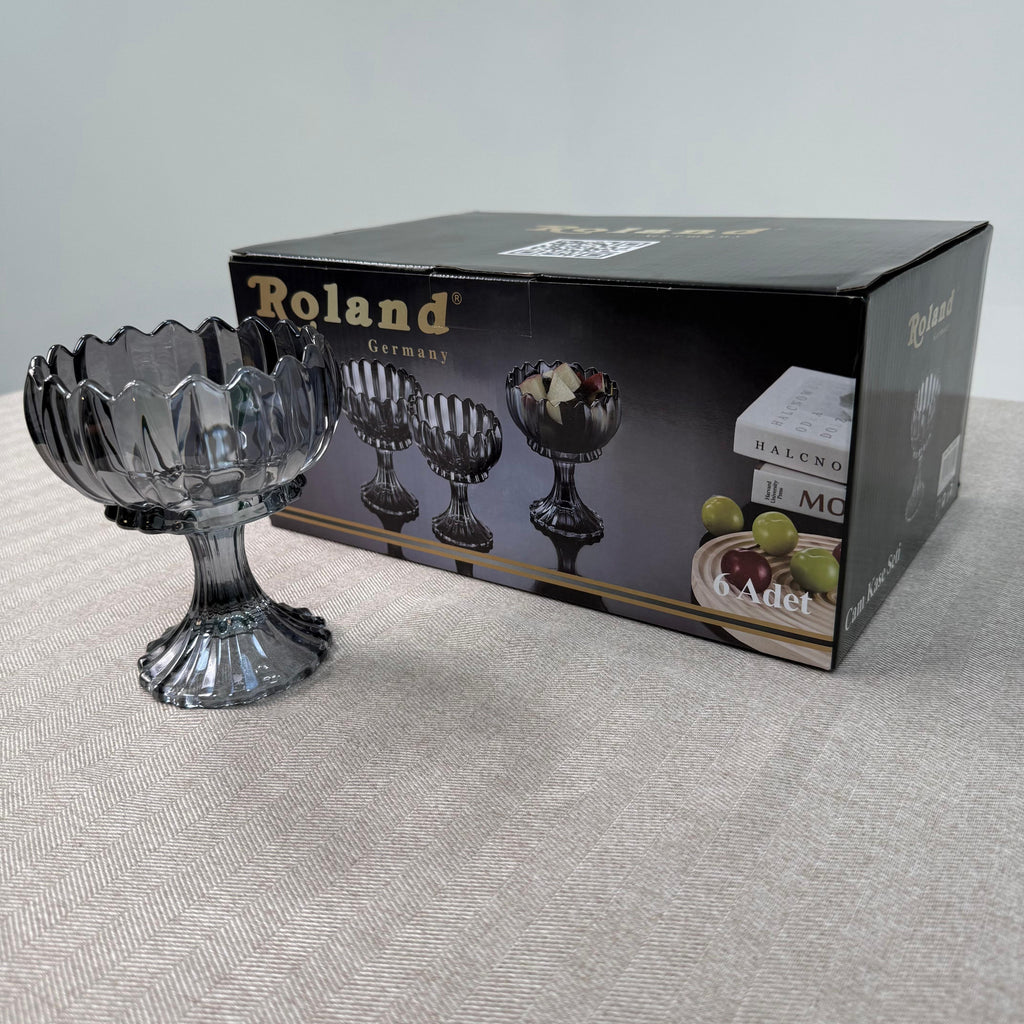 Set de Coupes à Glace – 6 Pièces en Verre Cristal