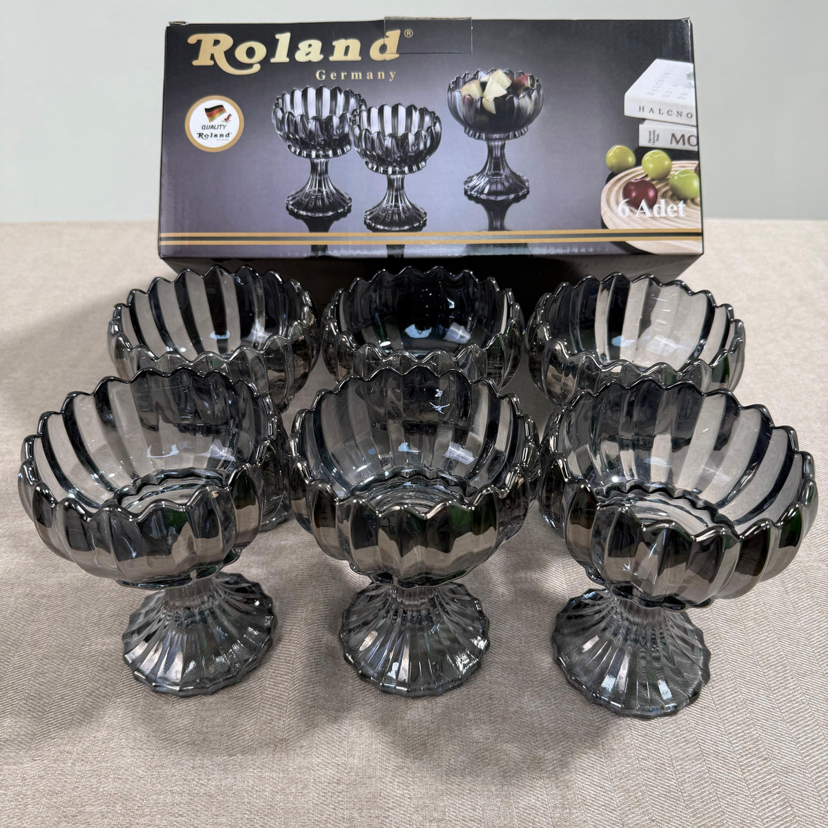 Set de Coupes à Glace – 6 Pièces en Verre Cristal