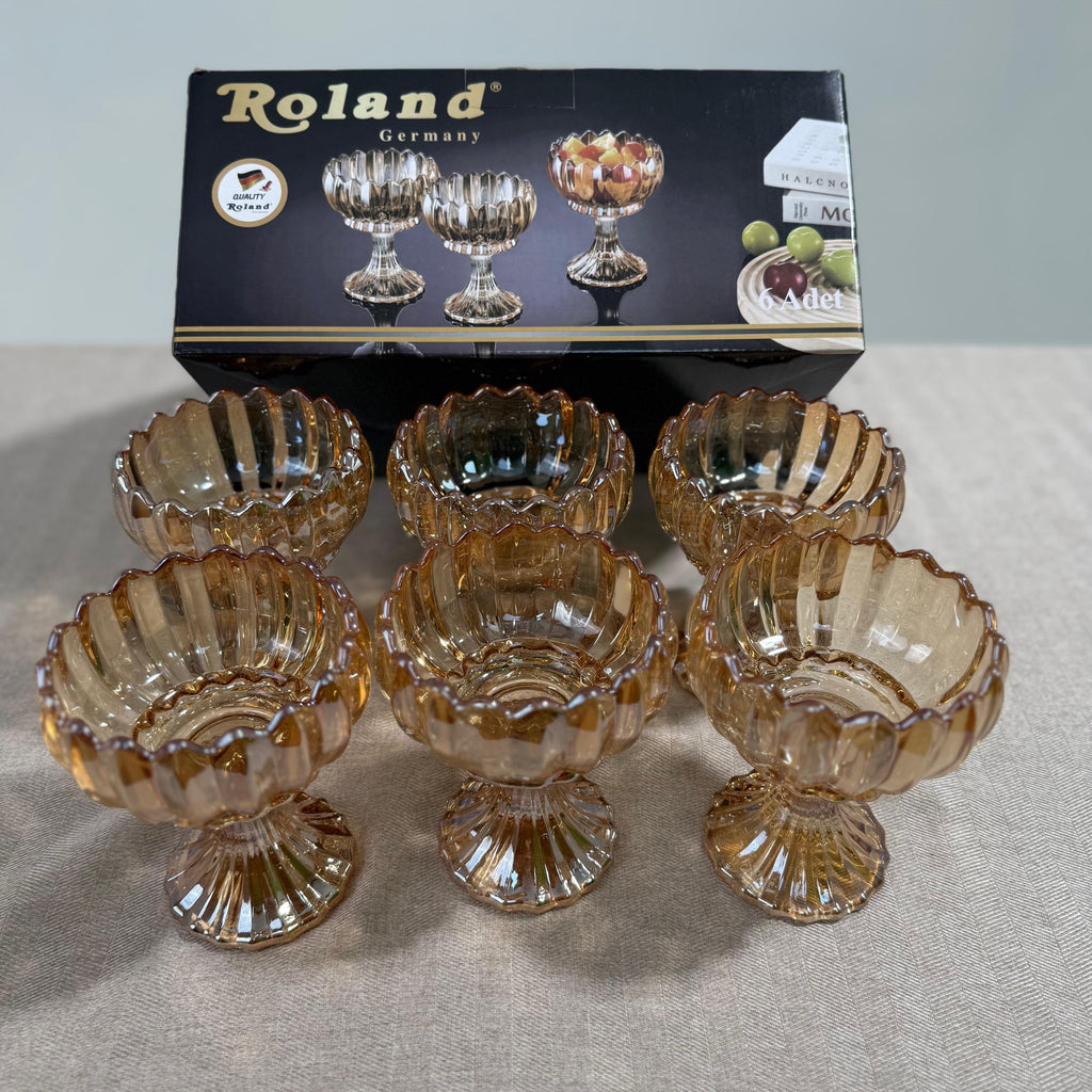 Set de Coupes à Glace – 6 Pièces en Verre Cristal