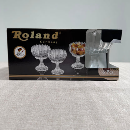 Set de Coupes à Glace – 6 Pièces en Verre Cristal