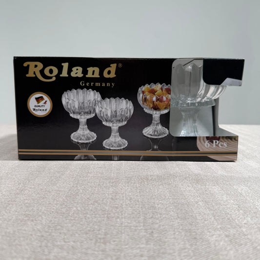 Set de Coupes à Glace – 6 Pièces en Verre Cristal