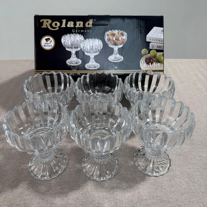 Set de Coupes à Glace – 6 Pièces en Verre Cristal