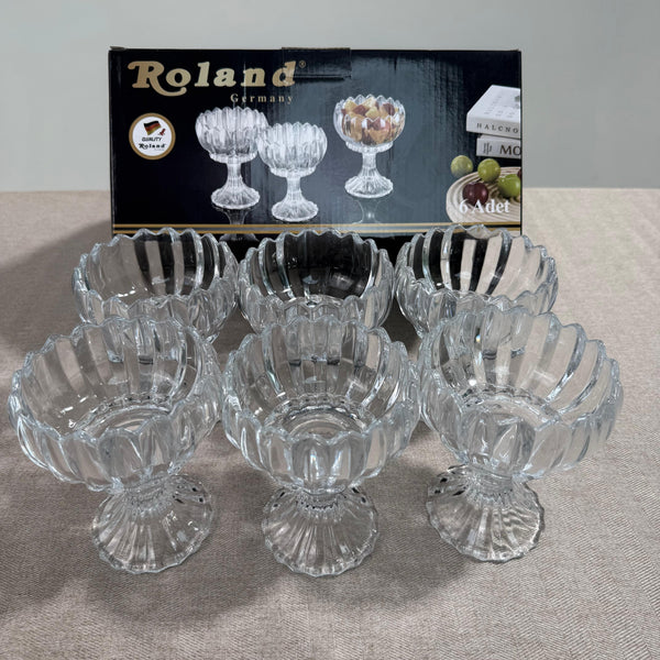 Set de Coupes à Glace – 6 Pièces en Verre Cristal
