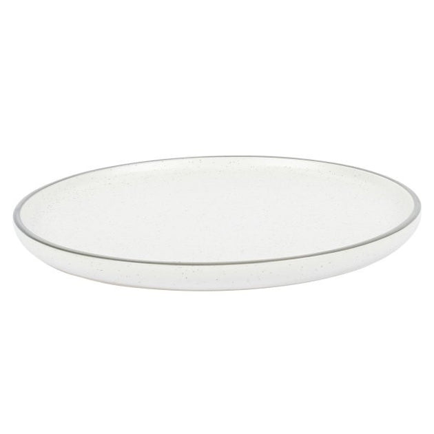 Service de table 16 pièces blanc gris en porcelaine