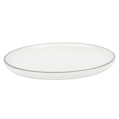 Service de table 16 pièces blanc gris en porcelaine
