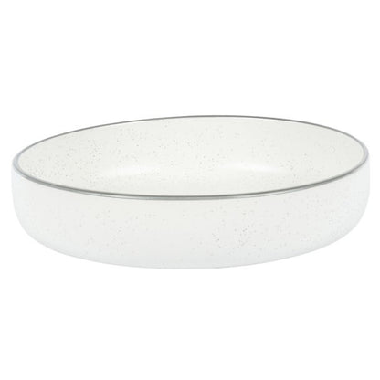 Service de table 16 pièces blanc gris en porcelaine