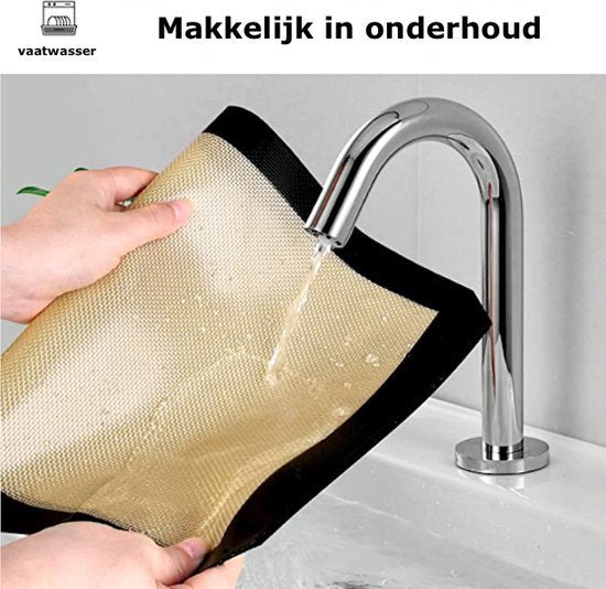 Herbruikbare ovenmat - 30 x 40 cm - Hittebestendig 250°C - Zwart - Hygiënisch - Wasbaar
