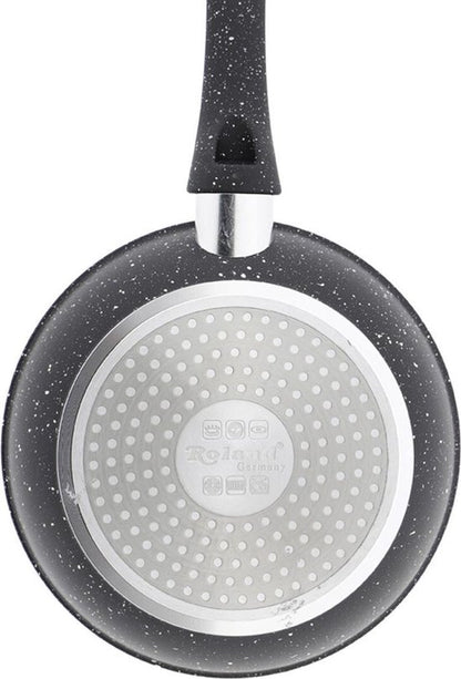 Set de 3 poêles en aluminium noir avec revêtement antiadhésif – Ø 20/24/28 cm – Roland