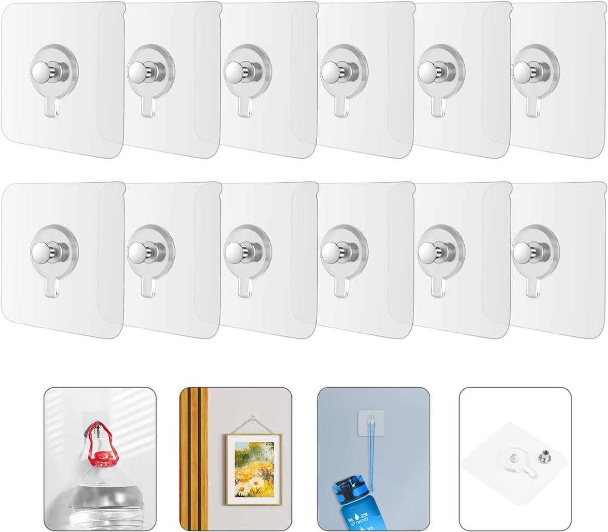 12 x cintres adhésifs pour cadres, photos, suspendre des cadres photo