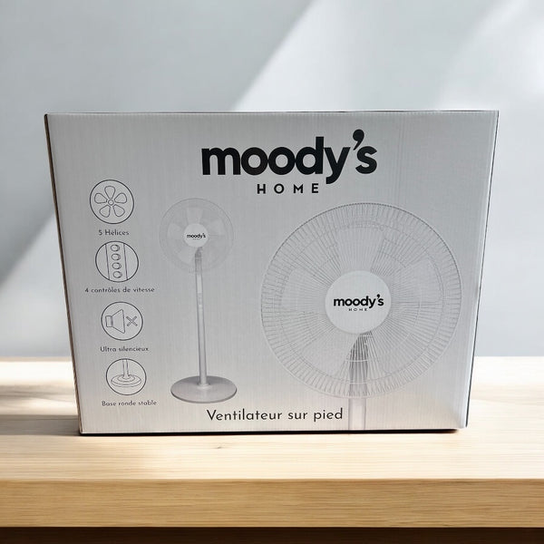 Ventilateur Moody’s Home – 45W | Ultra Silencieux, 4 Vitesses, Design Élégant