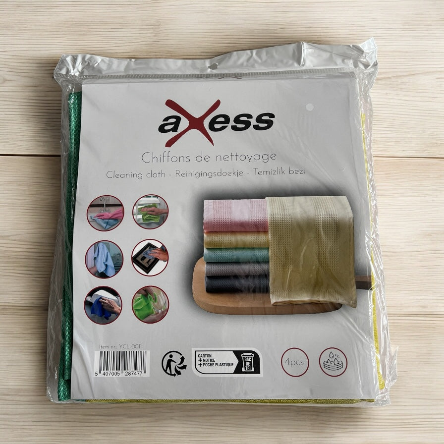 Axess Chiffons de Nettoyage en Microfibre – Lot de 4