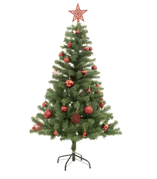 39 Süslemeli 150cm Köknar Ağacı Seti: Tatilleri Kutlamaya Hazır