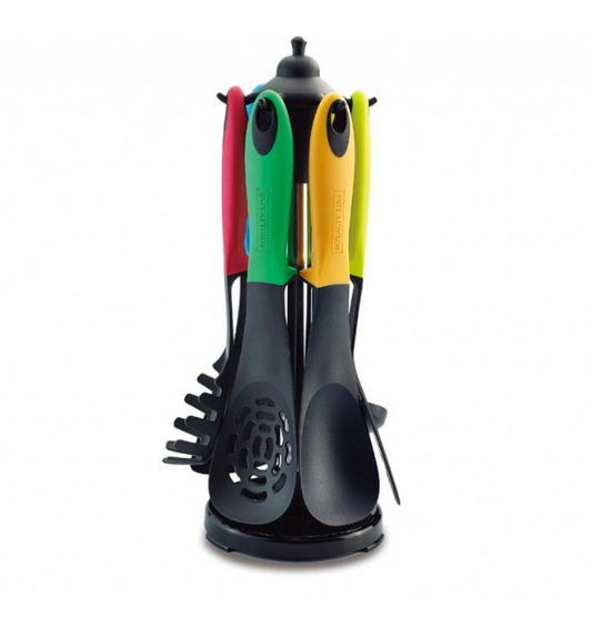 6Pcs High Temperature Resistant Nylon Kitchen Utensils Set with Color Box and Holder