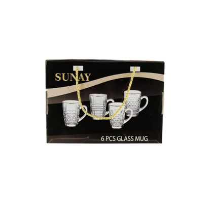 Sunay Luxe bril met gouden rand en handvat - 203 ml, set van 6