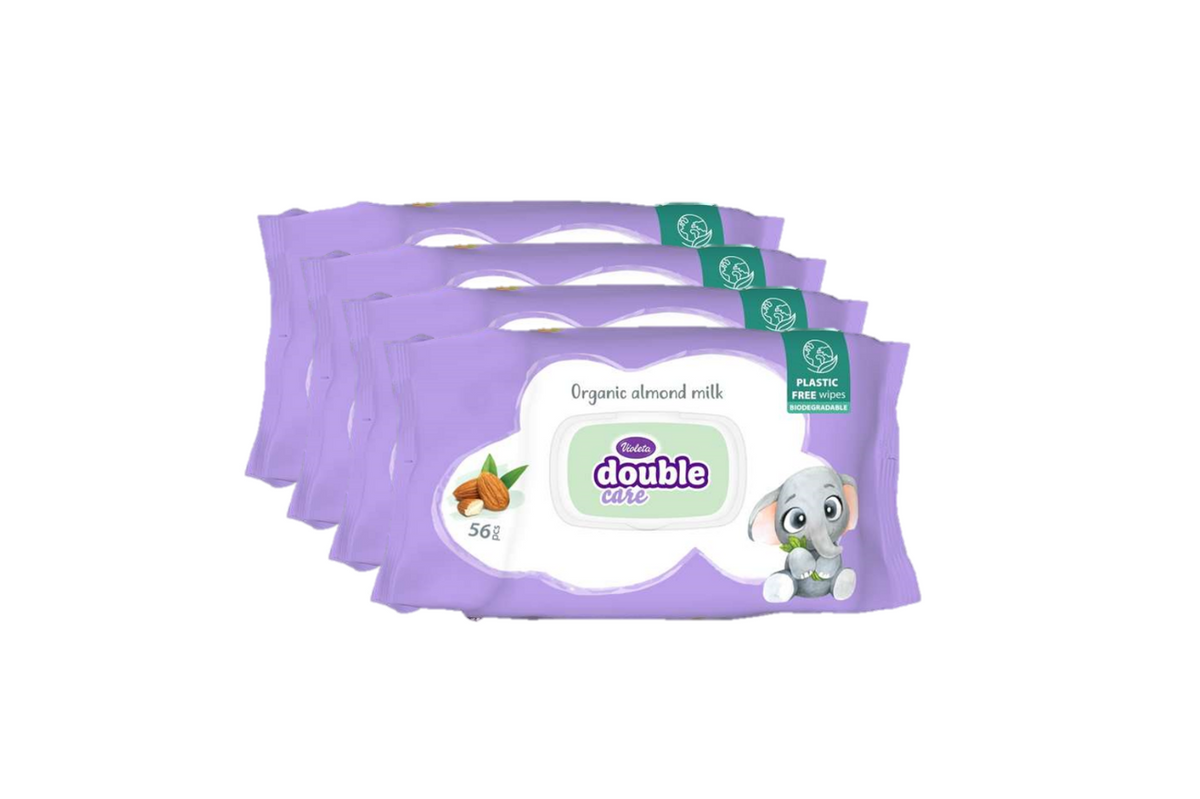 Lingettes Humides Douces Infusées de Lotion Violeta Kids Image principale du produit