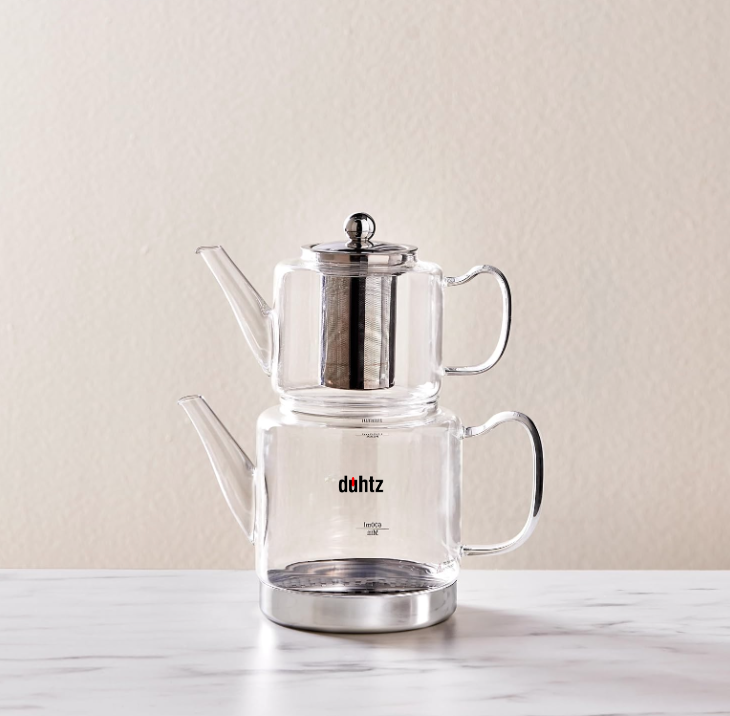 Ensemble de théière en verre XL de Duhtz – Théière de 1000 ml et Carafe à Eau de 2000 ml, Compatible Avec le Gaz et L'électricité Image secondaire du produit