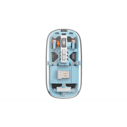 Wiwu Tri-Mode draadloze muis – USB-C oplaadbaar met transparant ontwerp en stille klik