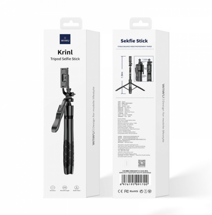 Kirin WIWU WI-SE005 Selfie Stick with Tripod - Black