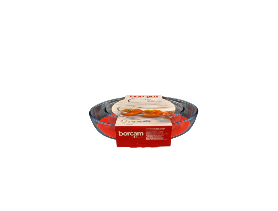 Pasabahce Borcam – Lot de 2 Plats en Verre pour Four (Ovales)