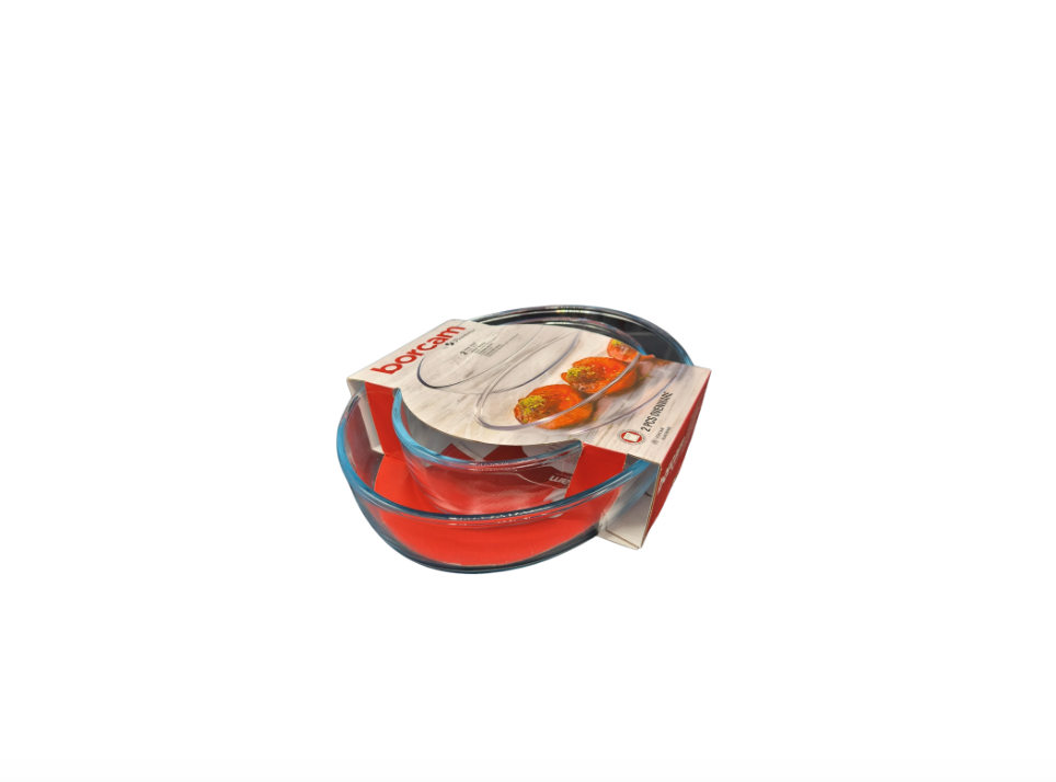 Pasabahce Borcam – Lot de 2 Plats en Verre pour Four (Ovales)