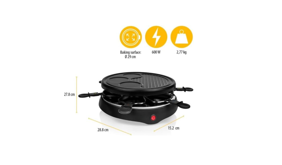 Appareil à Raclette et Crêpière Royal Swiss pour 6 Personnes