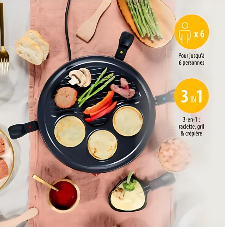 Appareil à Raclette et Crêpière Royal Swiss pour 6 Personnes