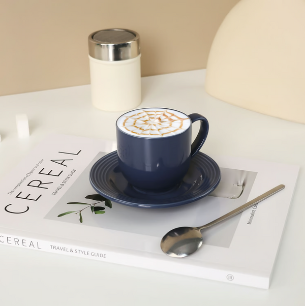 Set de 6 Tasses à Café avec Soucoupe Violette 220 ml