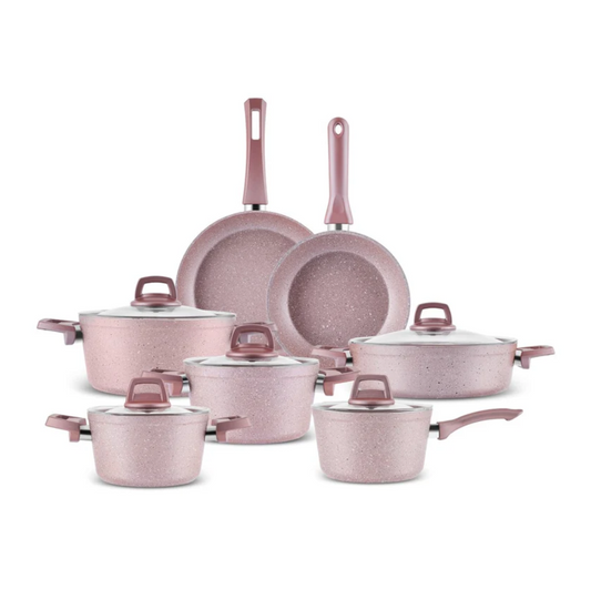 Karaca Biogranit Rosegold Lot de 12 Casseroles à Induction