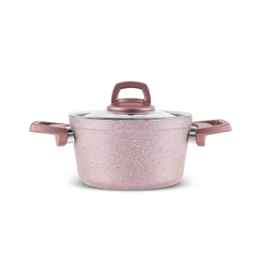 Karaca Biogranit Rosegold Lot de 12 Casseroles à Induction