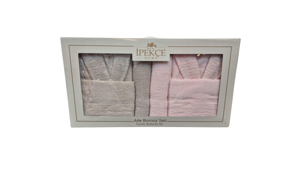 Ensemble de Peignoir en Pour Coton IPEKCE – Collection Familiale Pour un Confort Douillet 6 Pièces