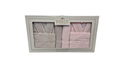 Ensemble de Peignoir en Pour Coton IPEKCE – Collection Familiale Pour un Confort Douillet 6 Pièces