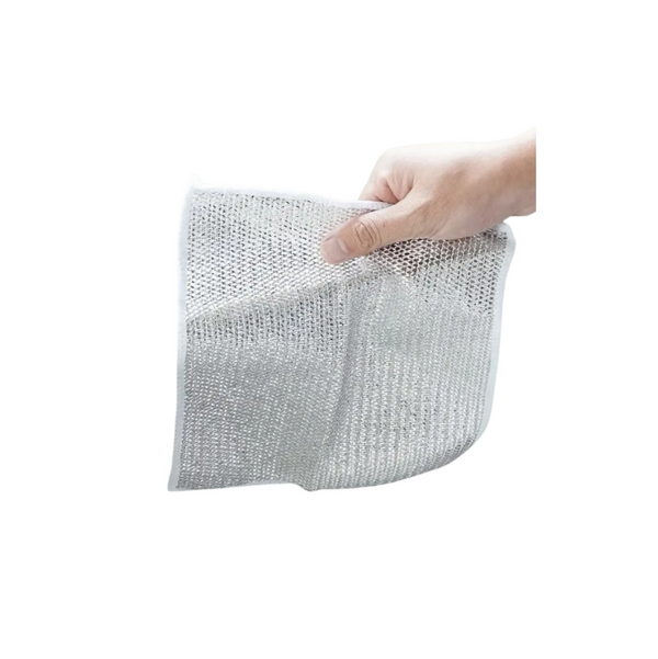 Lot de 8 Torchons de Cuisine à Séchage Rapide – Tampons à Récurer Réutilisables en Microfibre et Fil Argenté