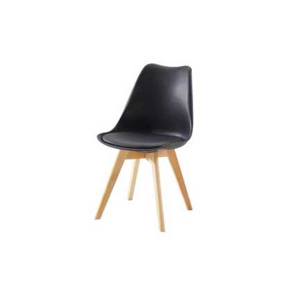 Set van 4 Scandinavische designstoelen met stijve plastic schaal en poten in grijs/zwart