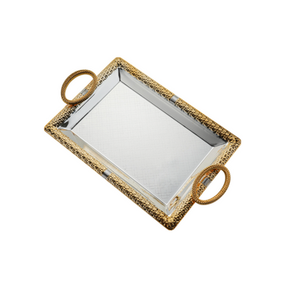 Royal Swiss Shiny Gold Rectangular Serving Tray – Elegant and Refined