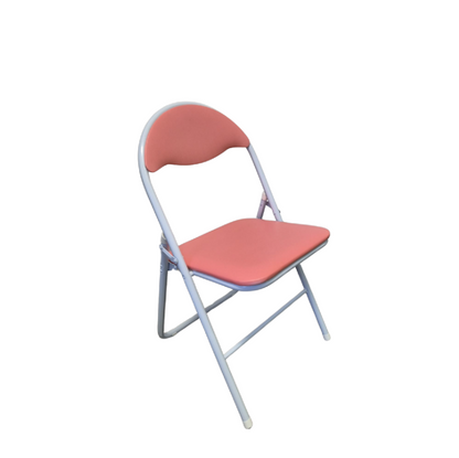 Chaise Pliante Portable avec Coussin en Cuir et Pieds Antidérapants