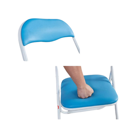 Chaise Pliante Portable avec Coussin en Cuir et Pieds Antidérapants